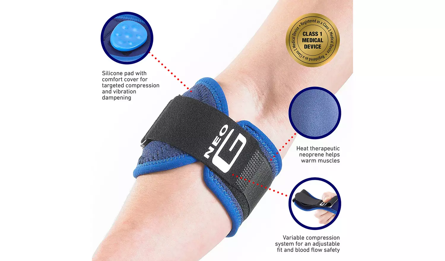 Neo G Tennis and Golf Elbow Arm Support - One Size