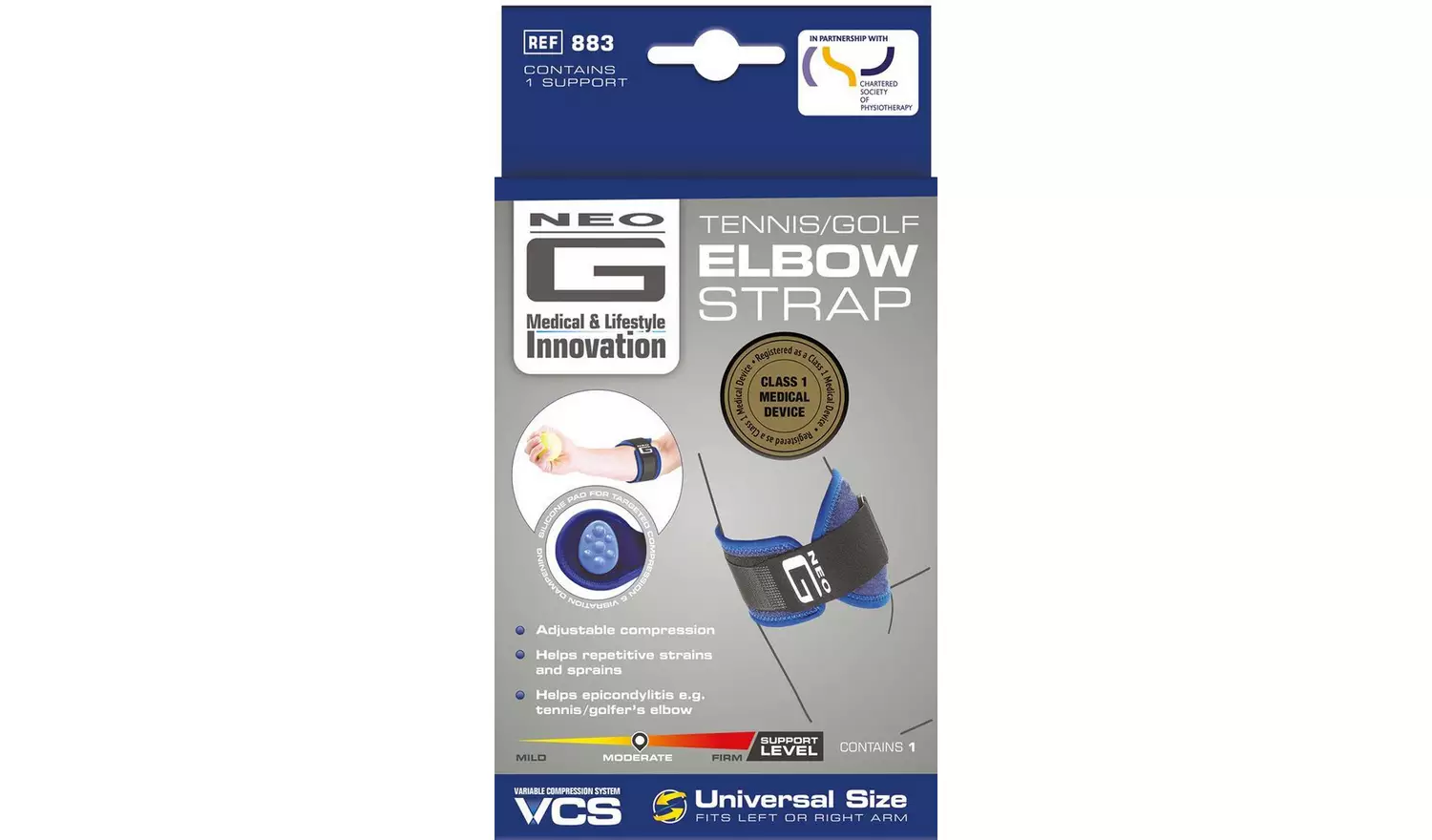 Neo G Tennis and Golf Elbow Arm Support - One Size