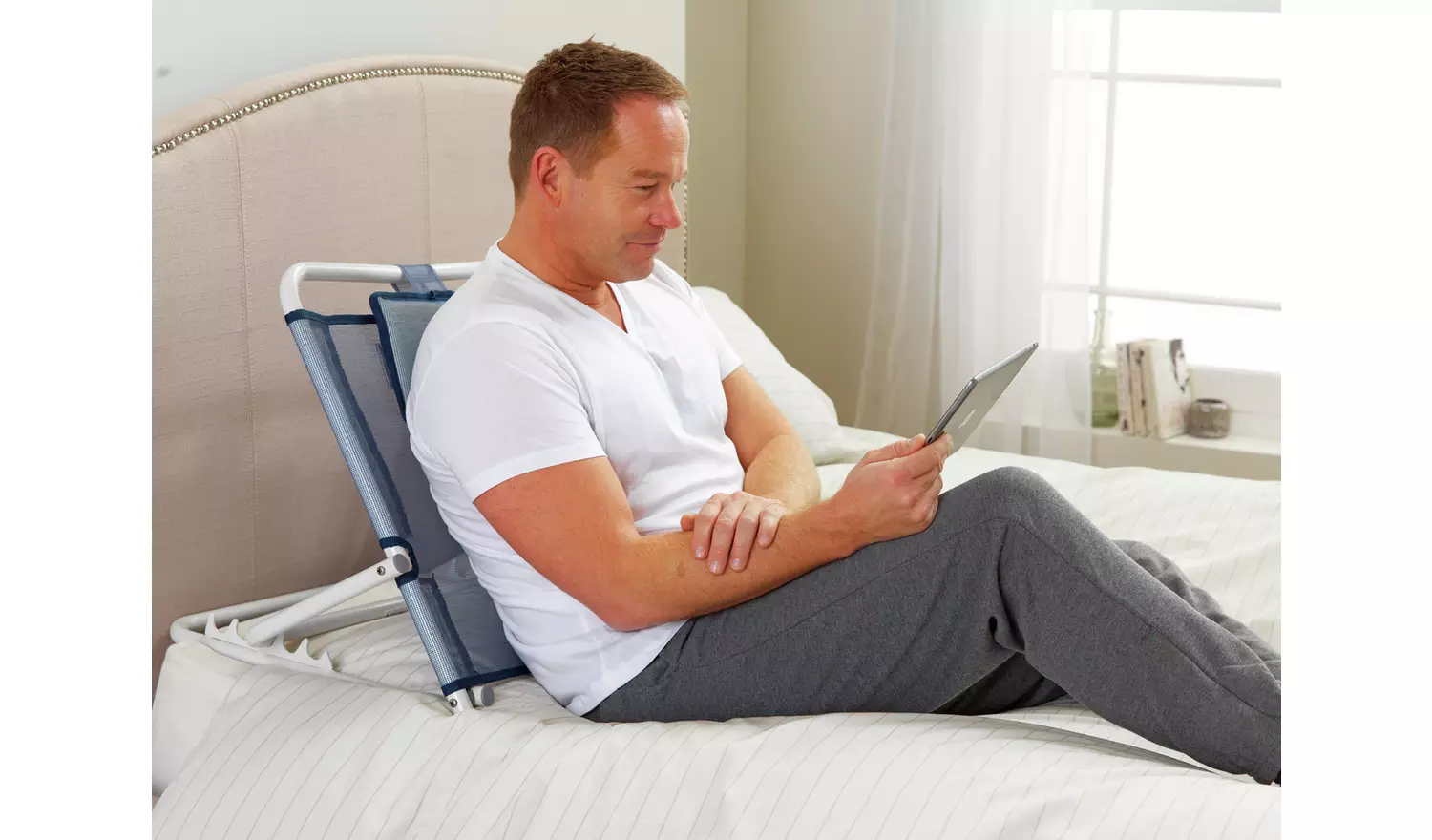 Adjustable Bed Backrest with Headrest