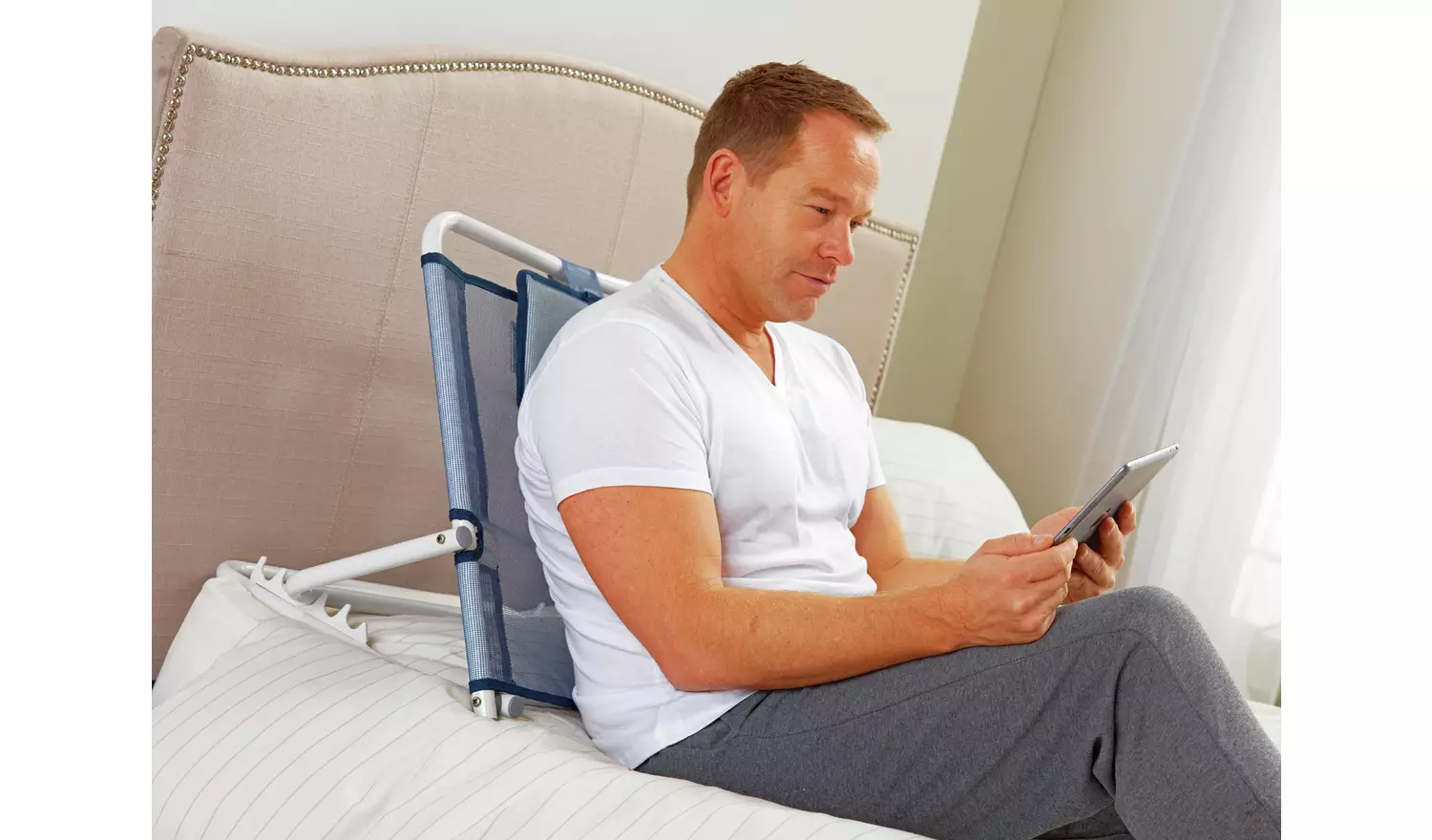 Adjustable Bed Backrest with Headrest