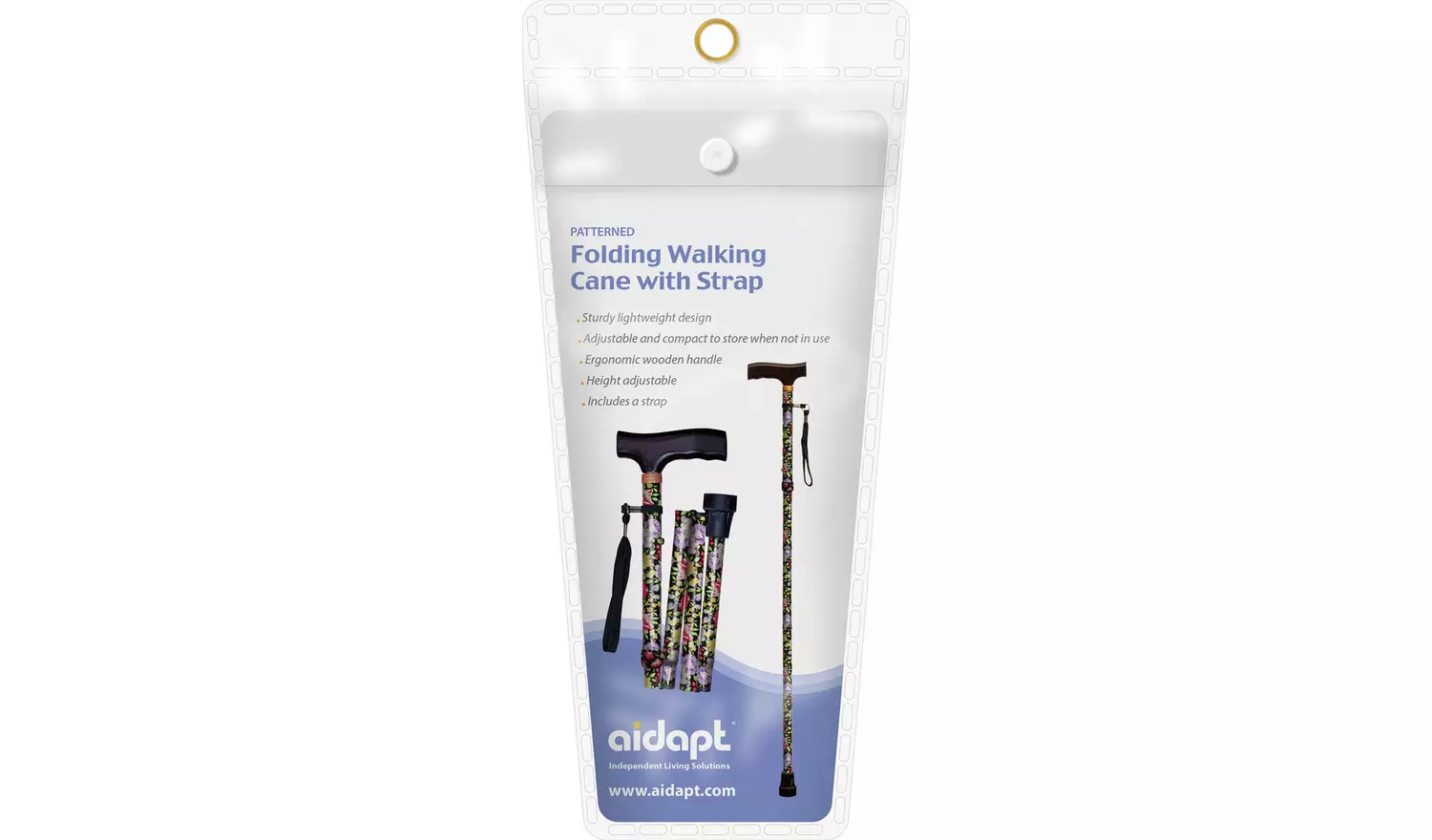 Aidapt Folding Walking Stick - Patterned 2