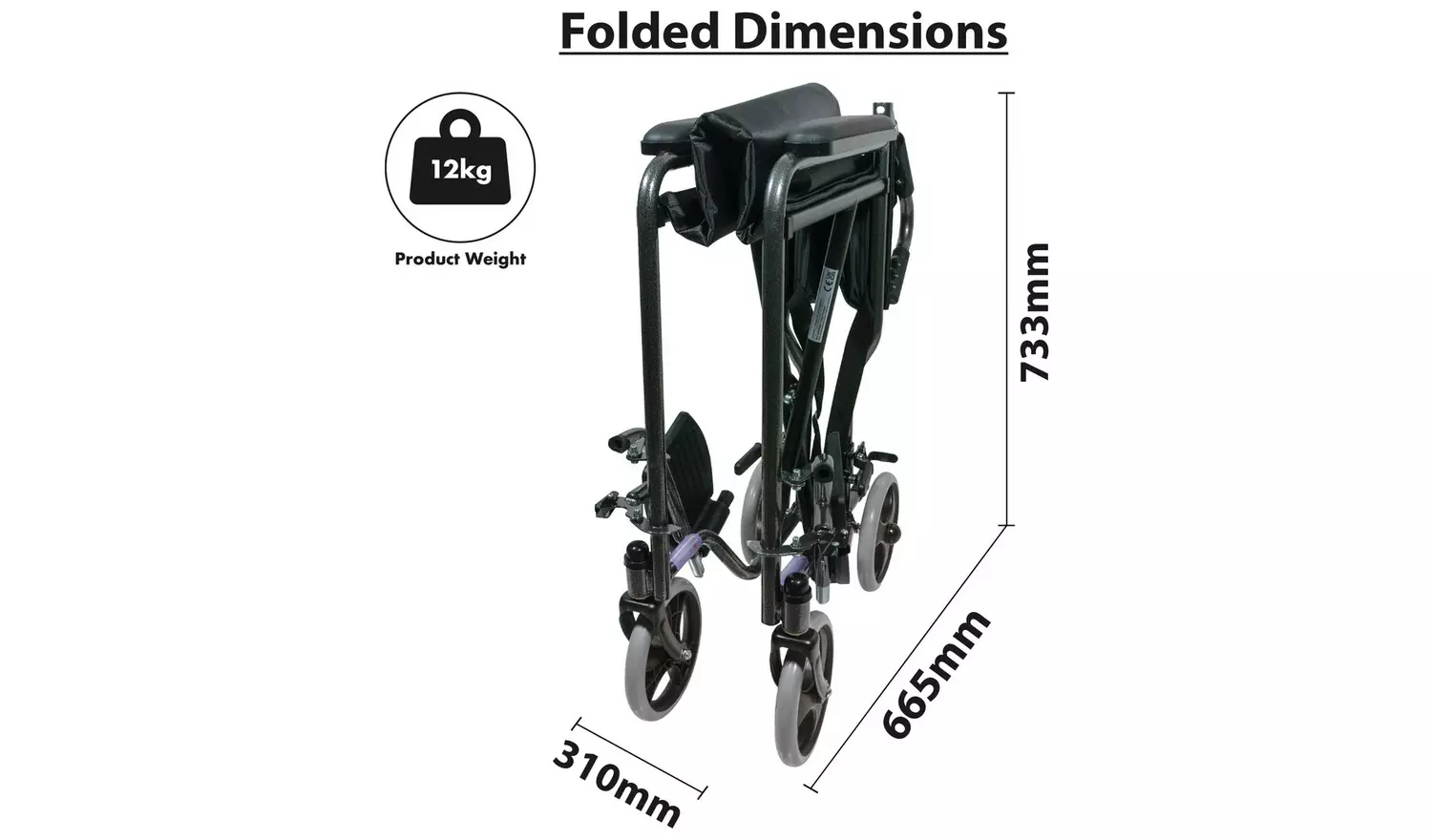 Aidapt Compact Lightweight Steel Wheelchair