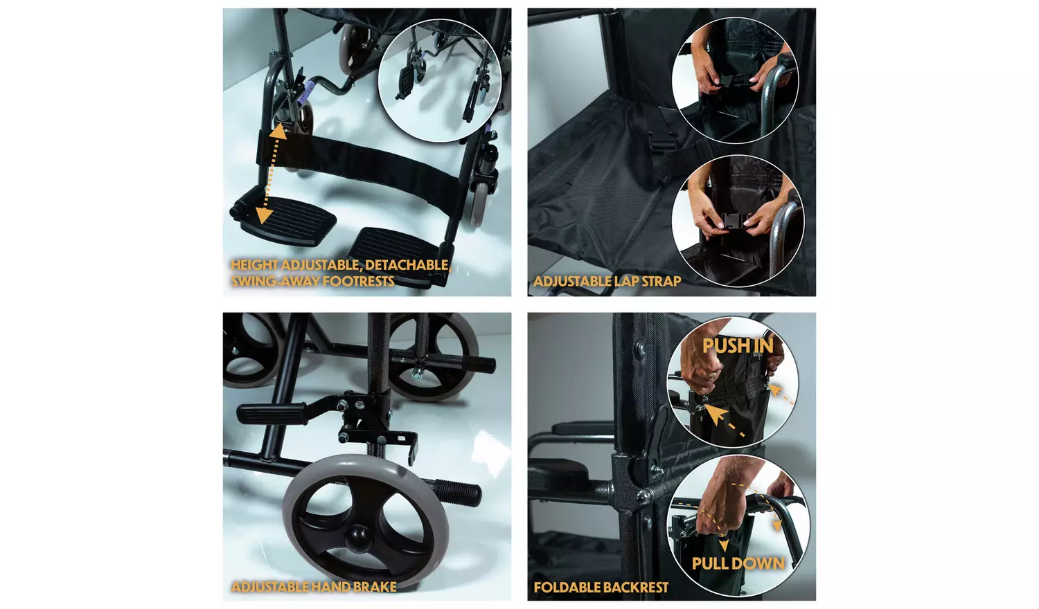 Aidapt Compact Lightweight Steel Wheelchair