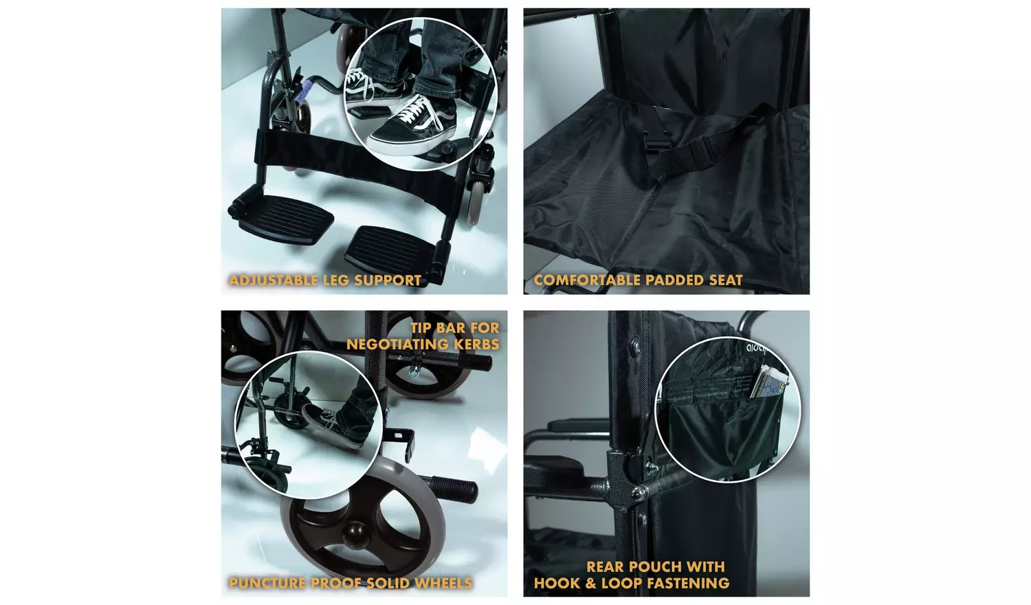 Aidapt Compact Lightweight Steel Wheelchair