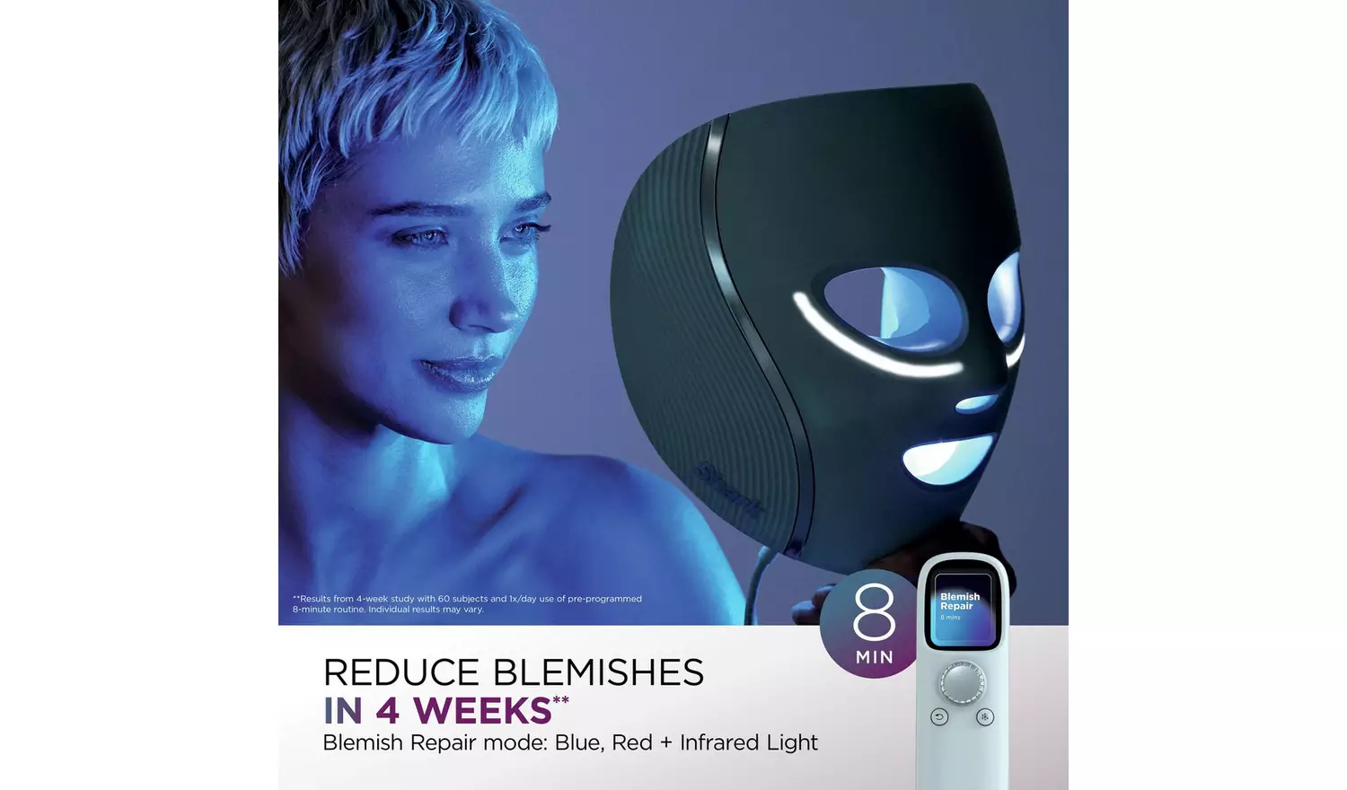 Shark CryoGlow Under-Eye Cooling LED Face Mask – Blue
