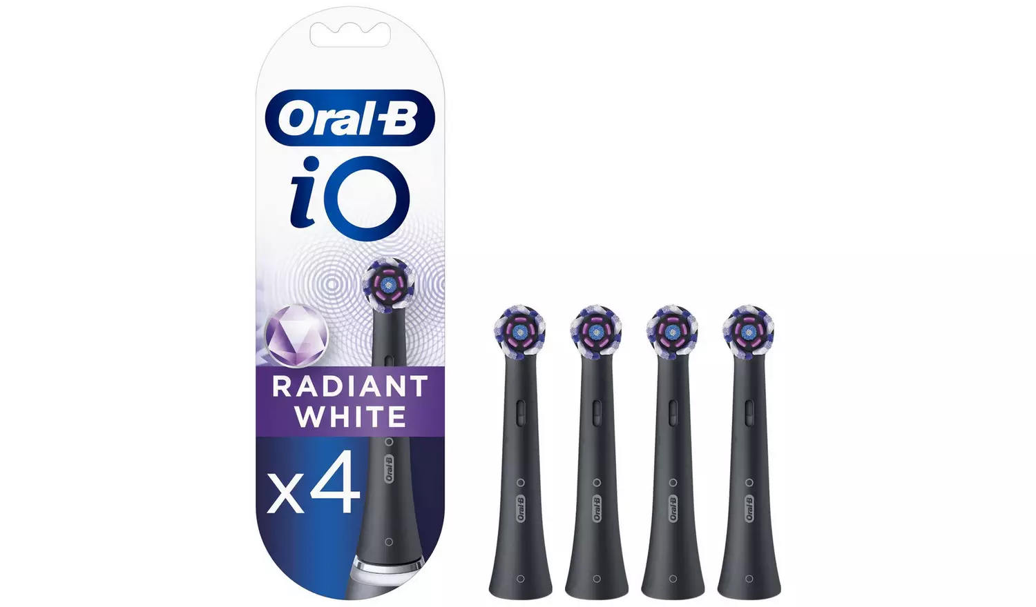 Oral-B iO Radiant White Toothbrush Heads Black - 4 Pack