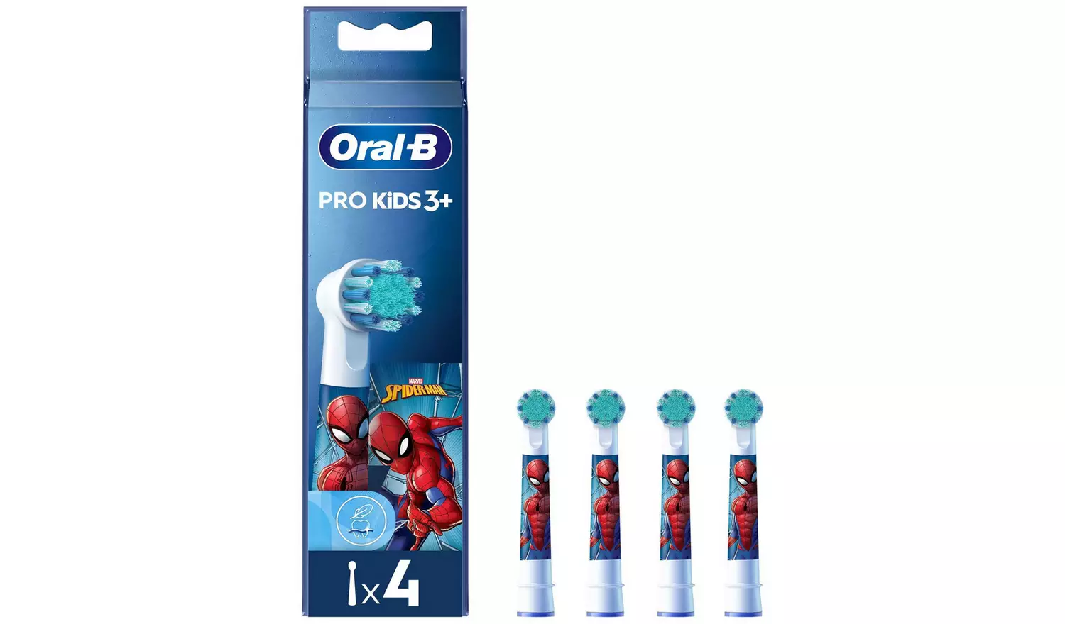 Oral-B Pro Kids Spiderman Toothbrush Heads - 4 Pack