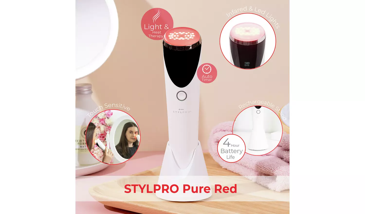 STYLPRO Pure Red LED Light Therapy Facial Device
