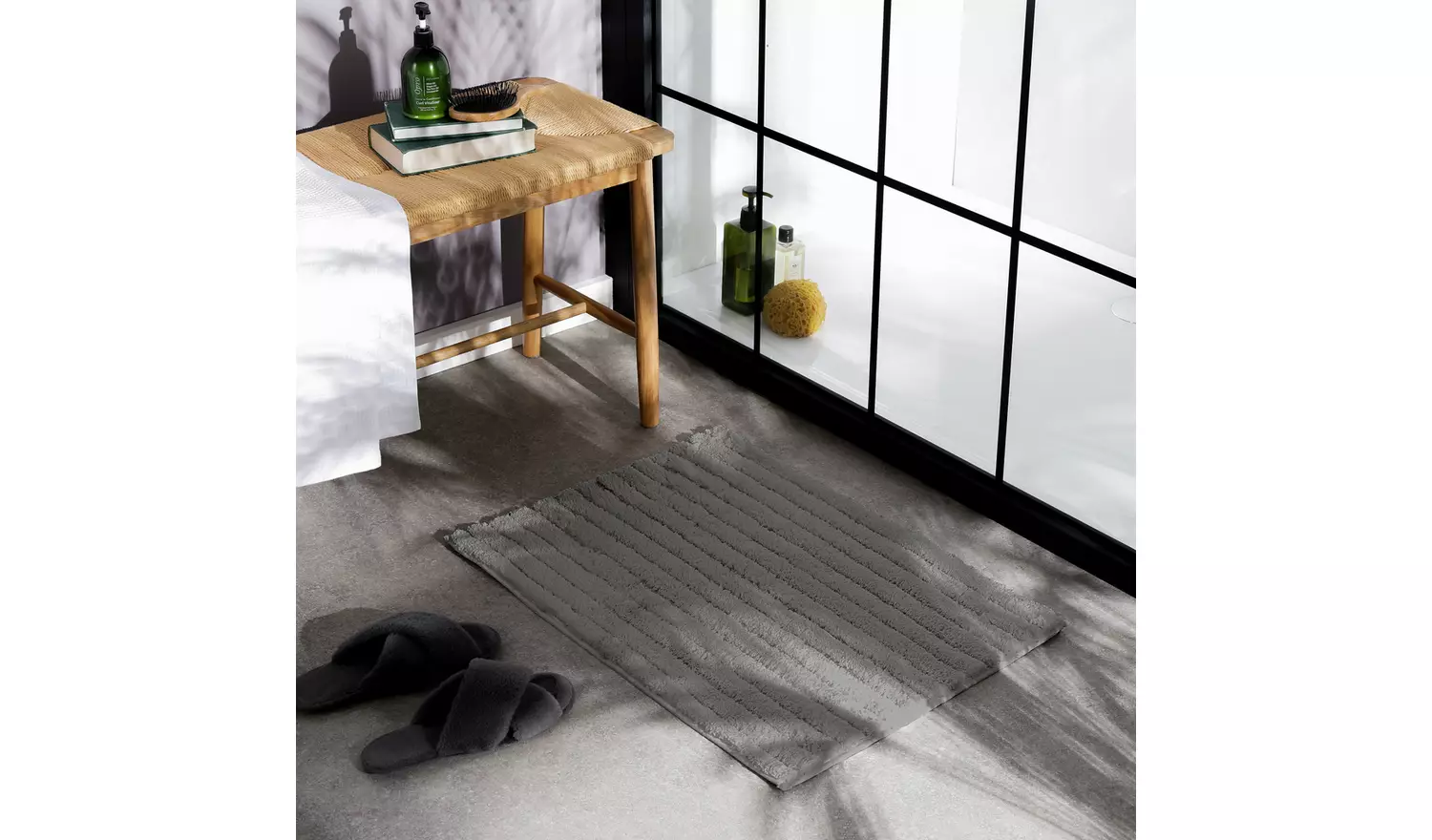 Habitat Quick Dry Small Shower Mat - Dark Grey