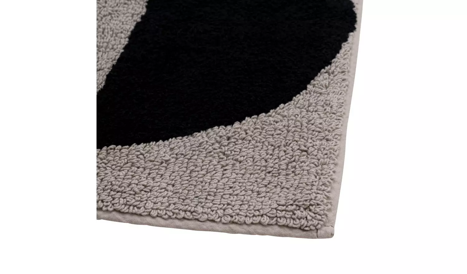 Habitat Cotton Geo Tufted Bath Mat - Grey & Black