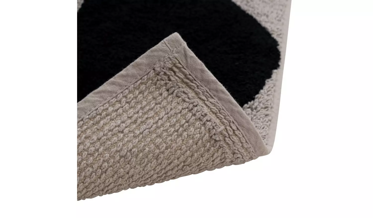 Habitat Cotton Geo Tufted Bath Mat - Grey & Black