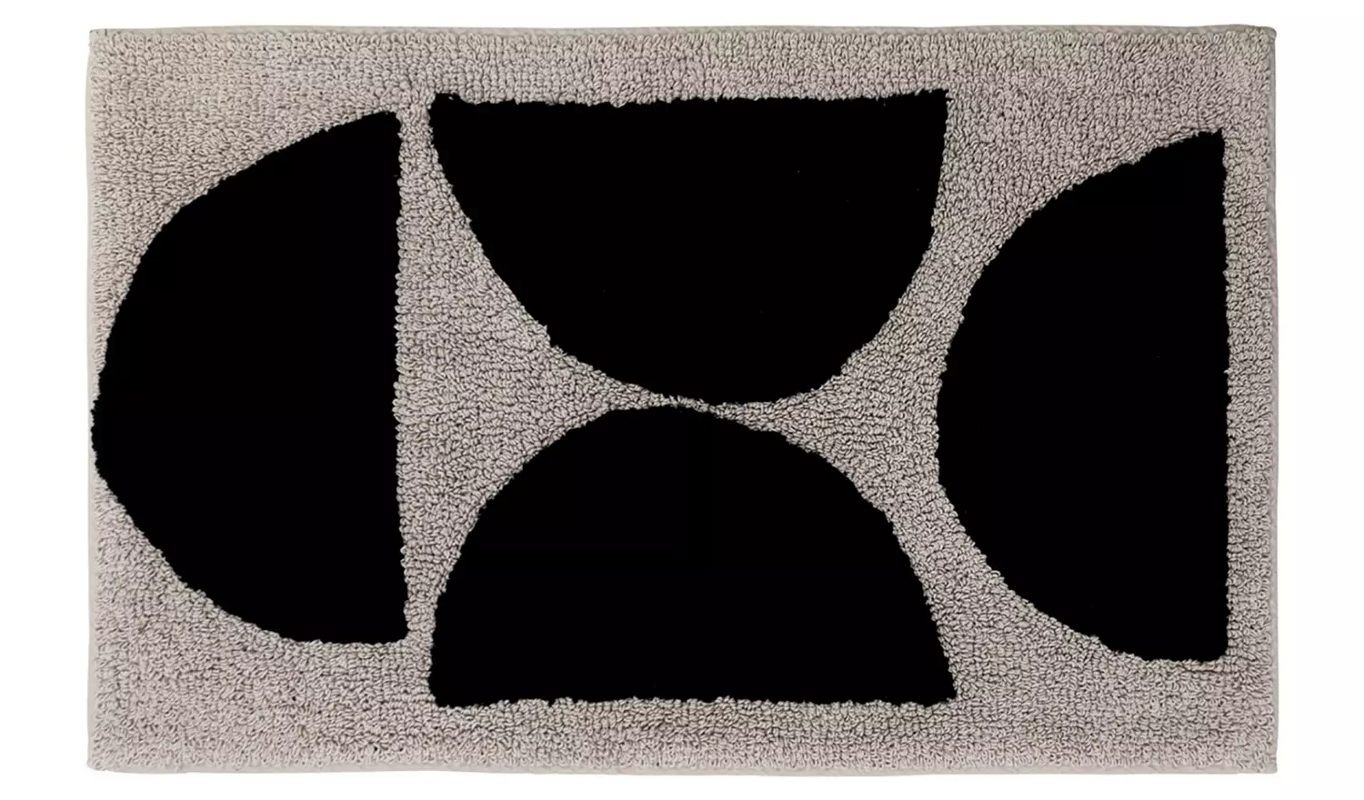 Habitat Cotton Geo Tufted Bath Mat - Grey & Black