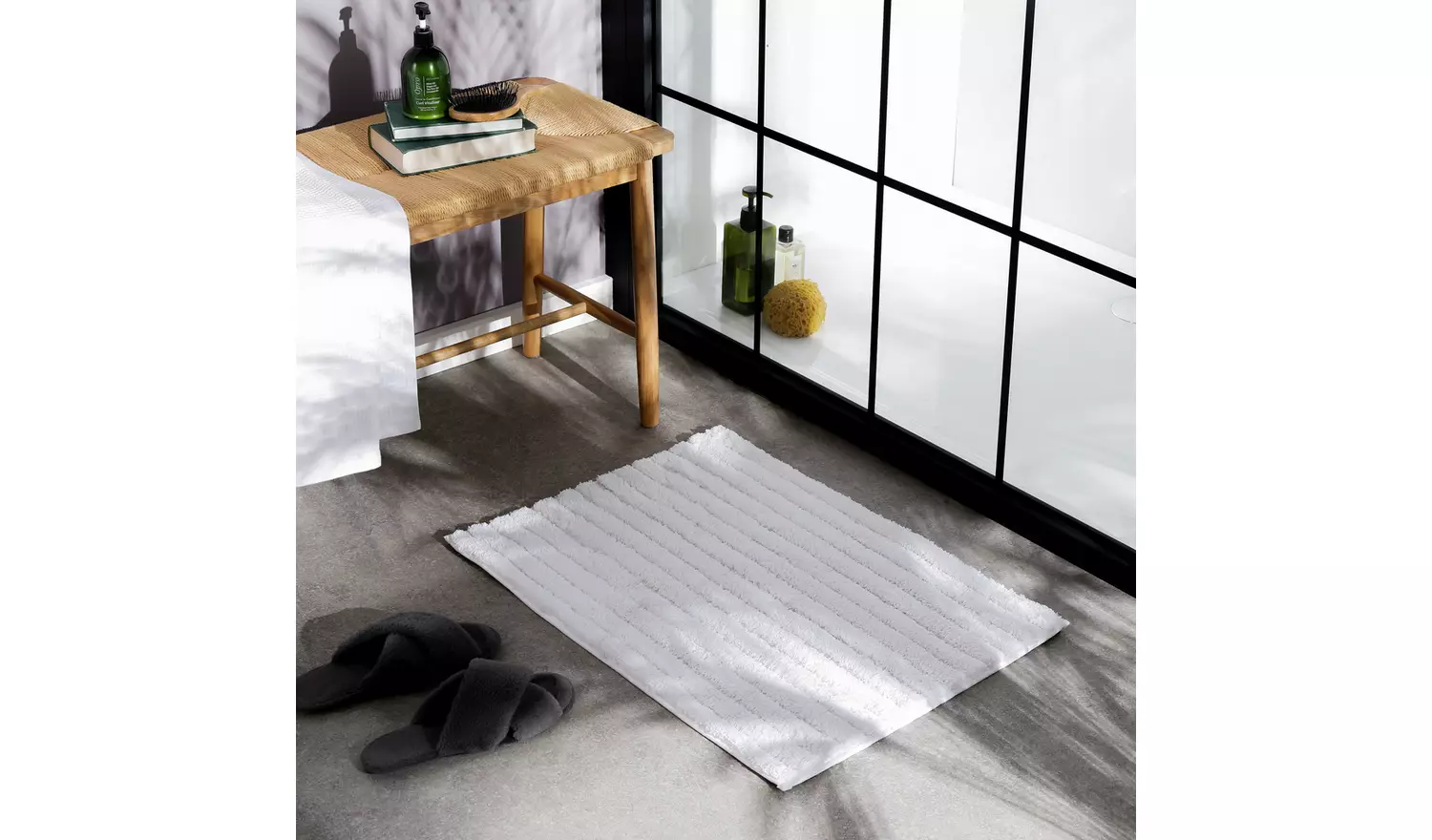 Habitat Quick Dry Small Shower Mat - White