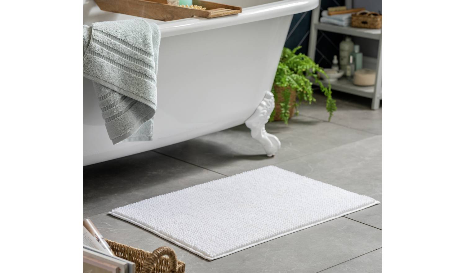 Home Essentials Bobble Bath Mat - White