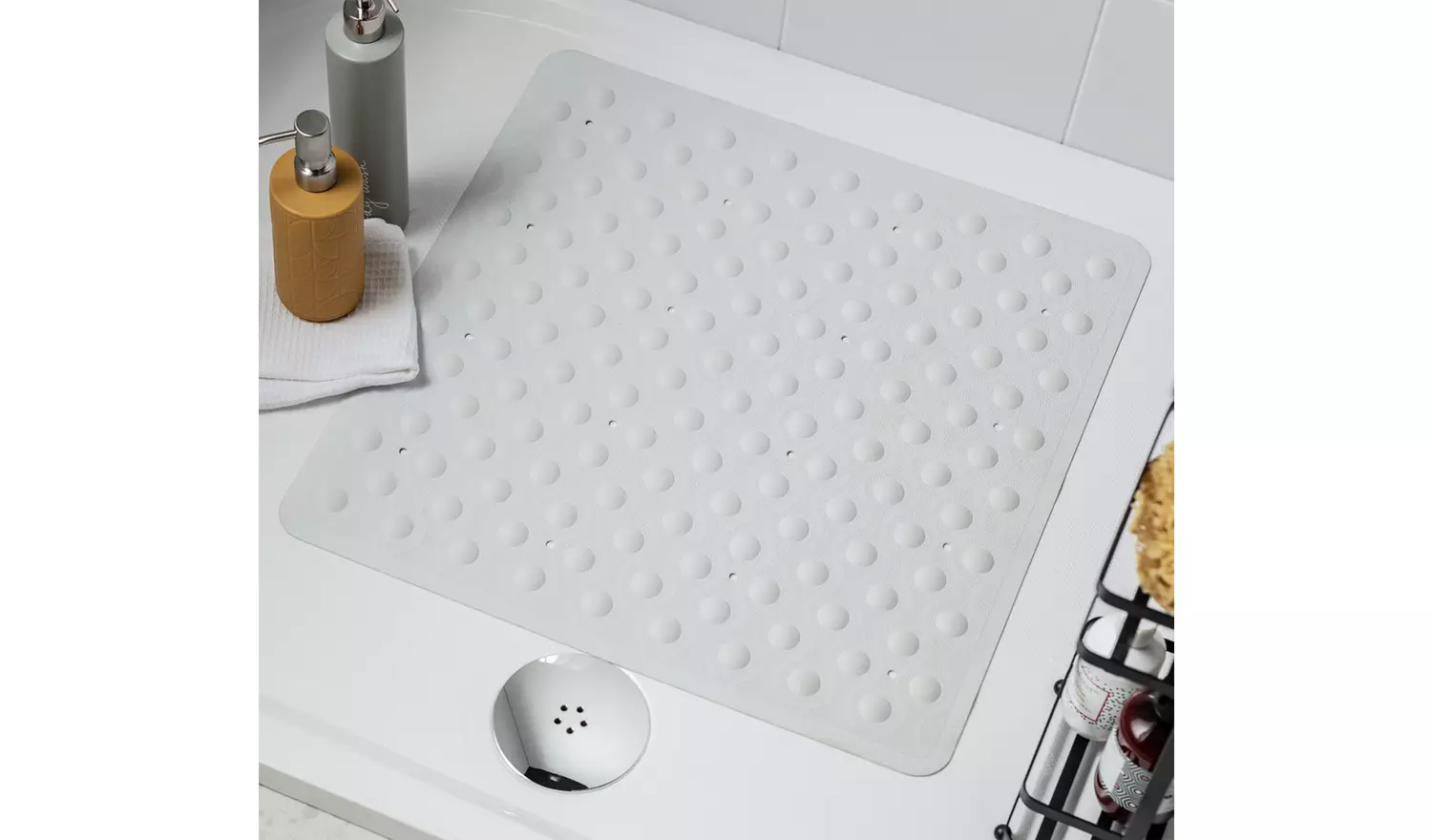 Argos Home Rubber Shower Bath Mat - White