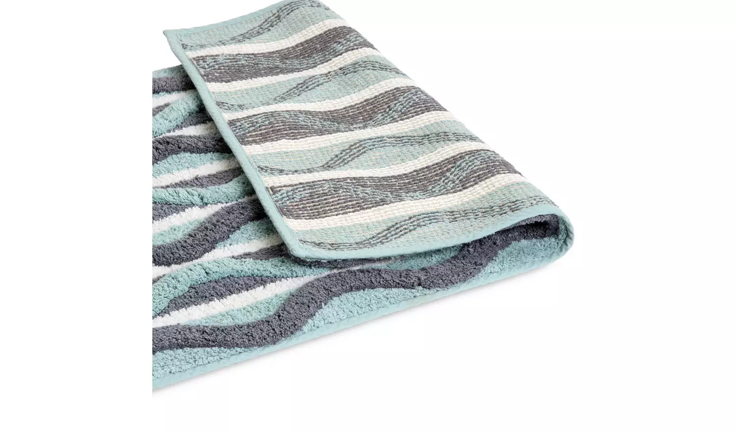 Habitat Retro Wave Geo Bath Mat - Blue