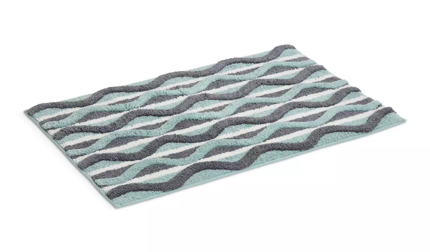 Habitat Retro Wave Geo Bath Mat - Blue
