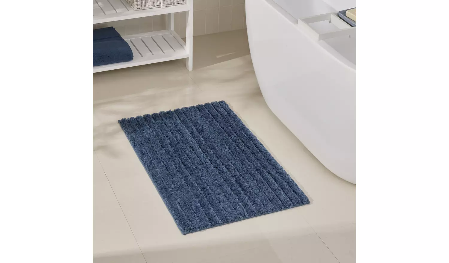 Habitat Supersoft Quick Dry Bath Mat - Denim