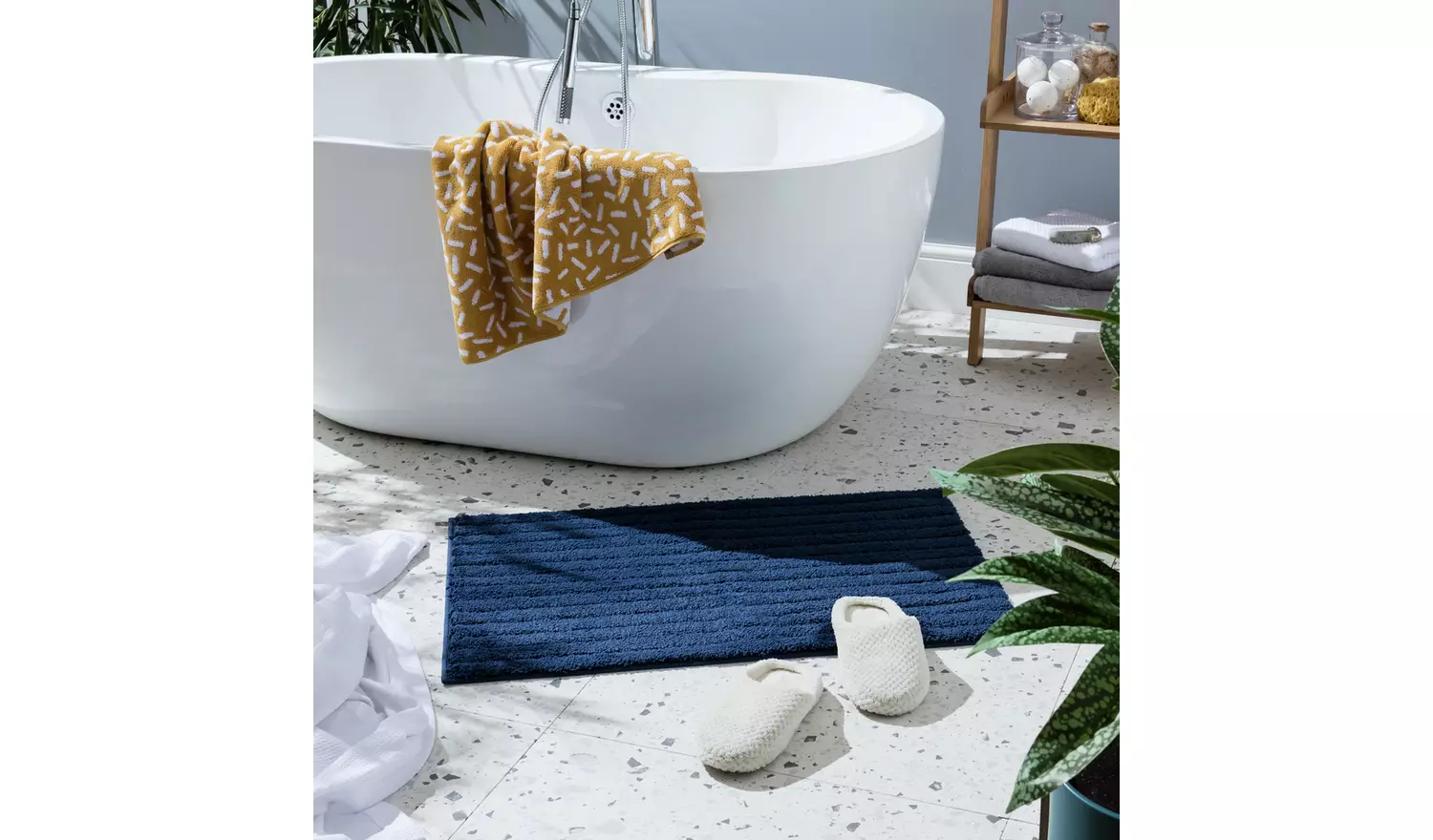 Habitat Supersoft Quick Dry Bath Mat - Navy