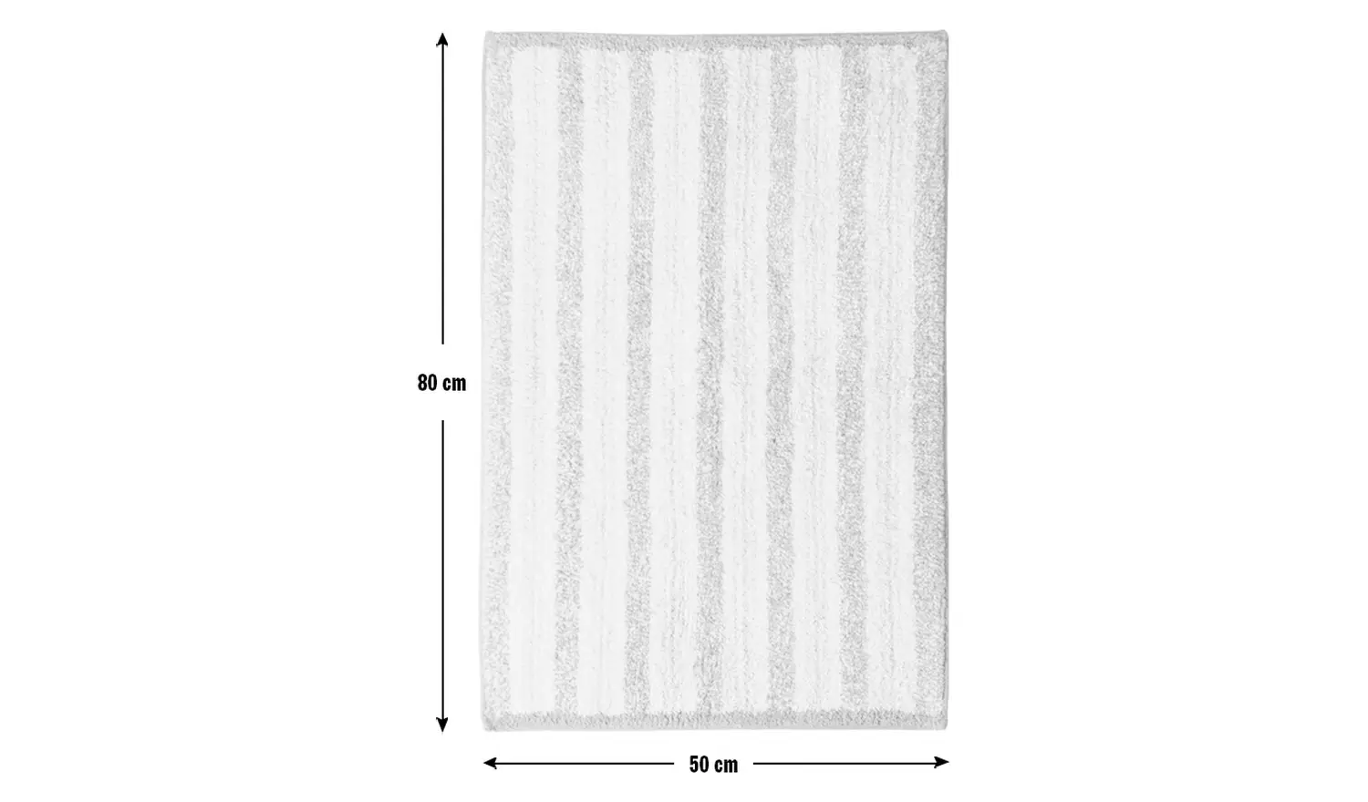 Habitat Coastal Horizontal Stripe Cotton Bath Mat-Blue&White