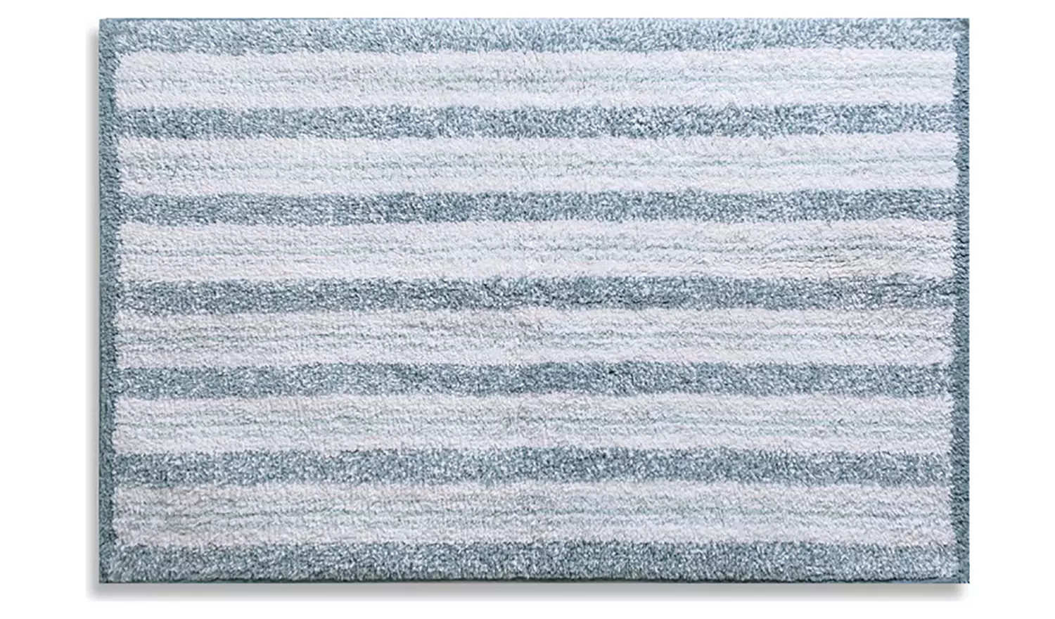 Habitat Coastal Horizontal Stripe Cotton Bath Mat-Blue&White