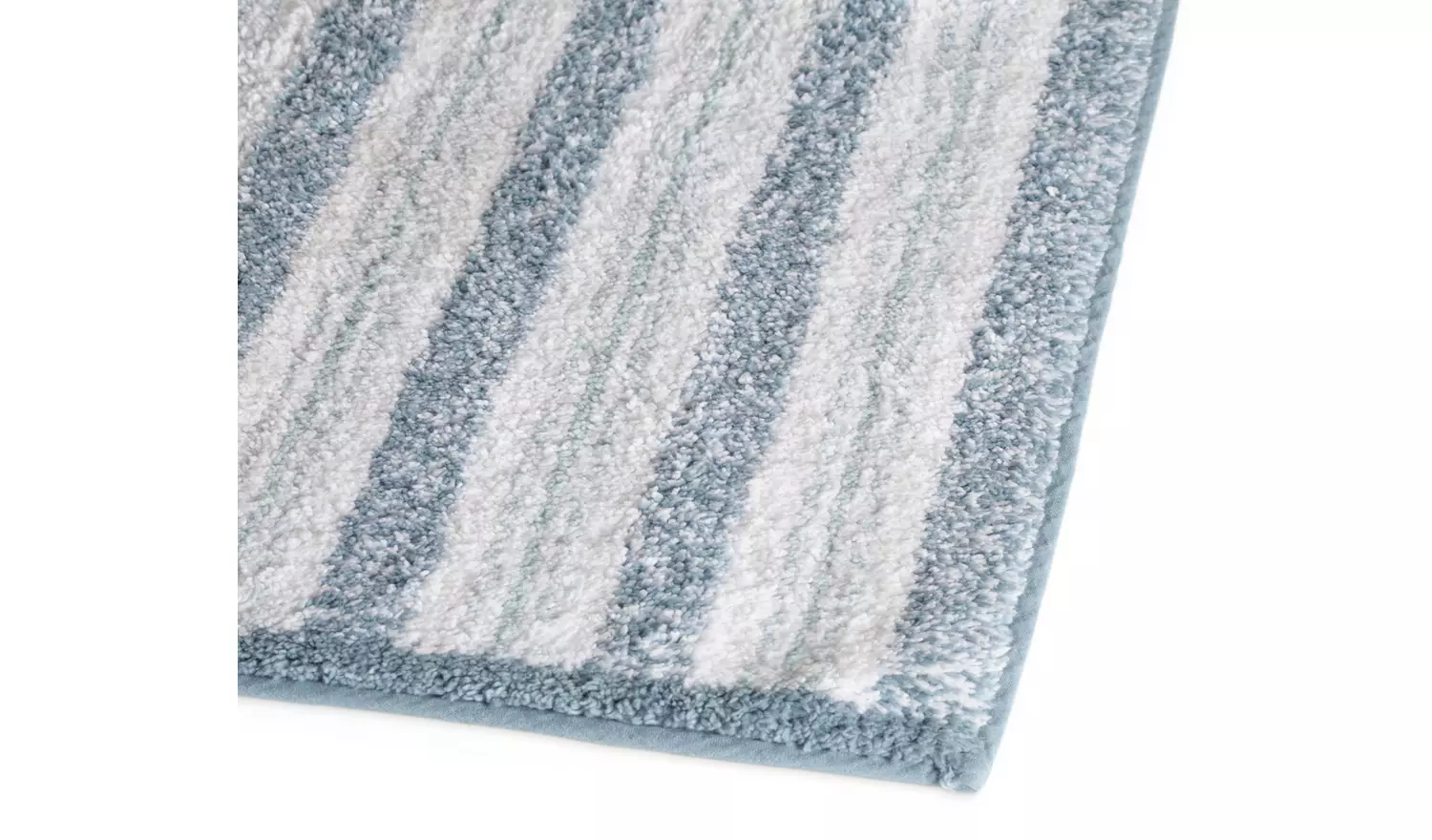 Habitat Coastal Horizontal Stripe Cotton Bath Mat-Blue&White
