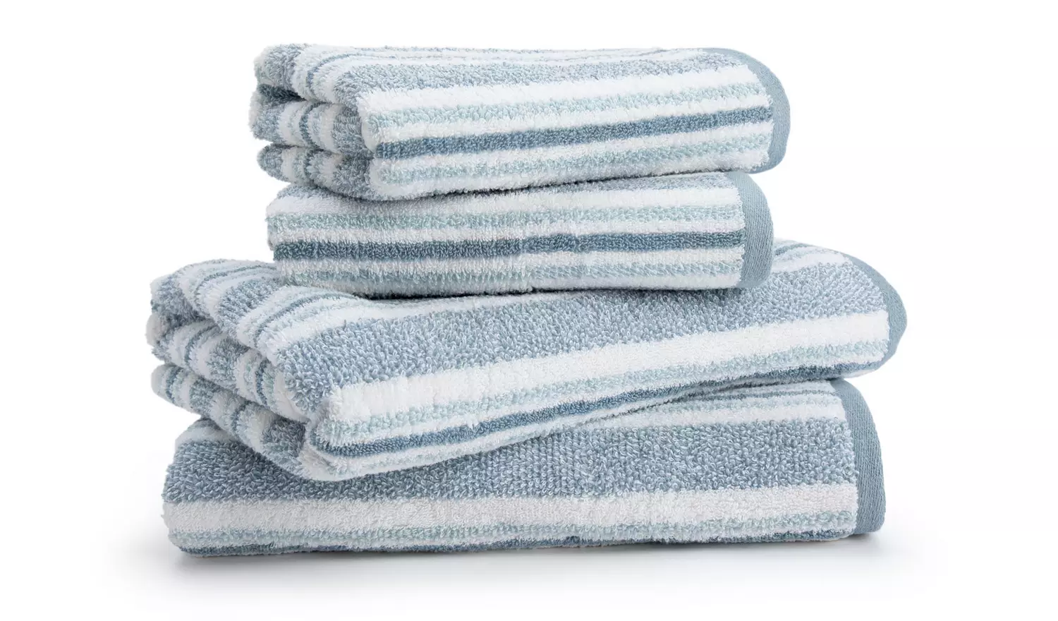 Habitat Coastal Stripe 4 Piece Towel Bale - Blue & White