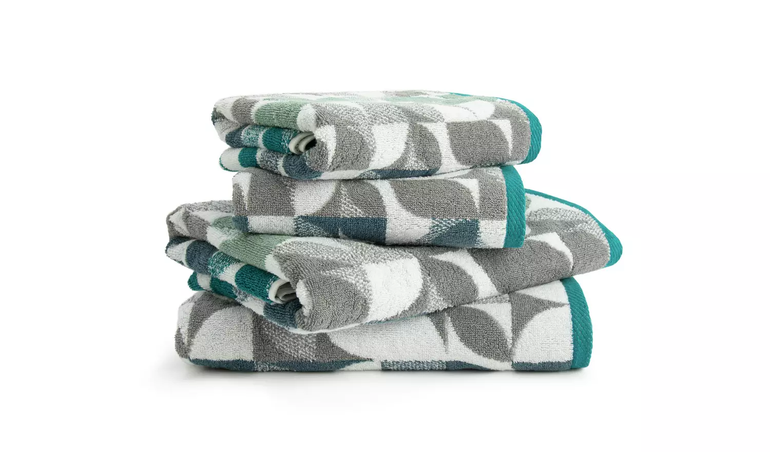 Habitat Geo Shape 4 Piece Towel Bale - Blue & Grey