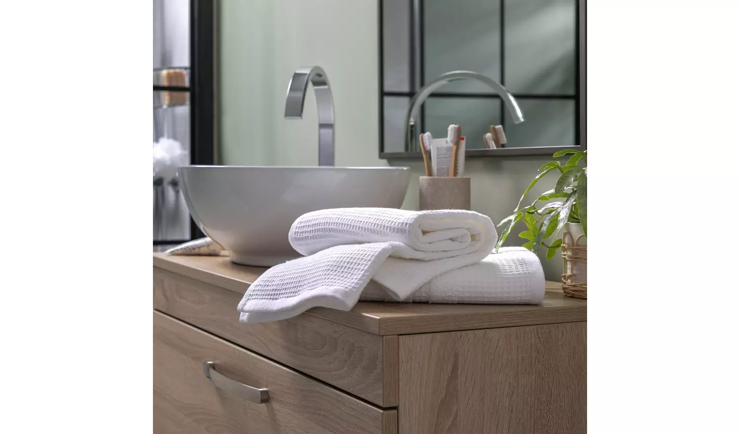 Habitat Cotton 2 Pack Hand Towel - White