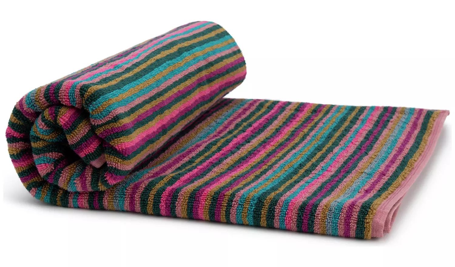Habitat Cotton Skinny Bright Stripe Hand Towel-Multicoloured