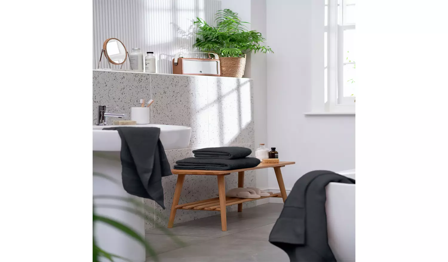 Habita Supersoft 2 Pack Hand Towel - Slate