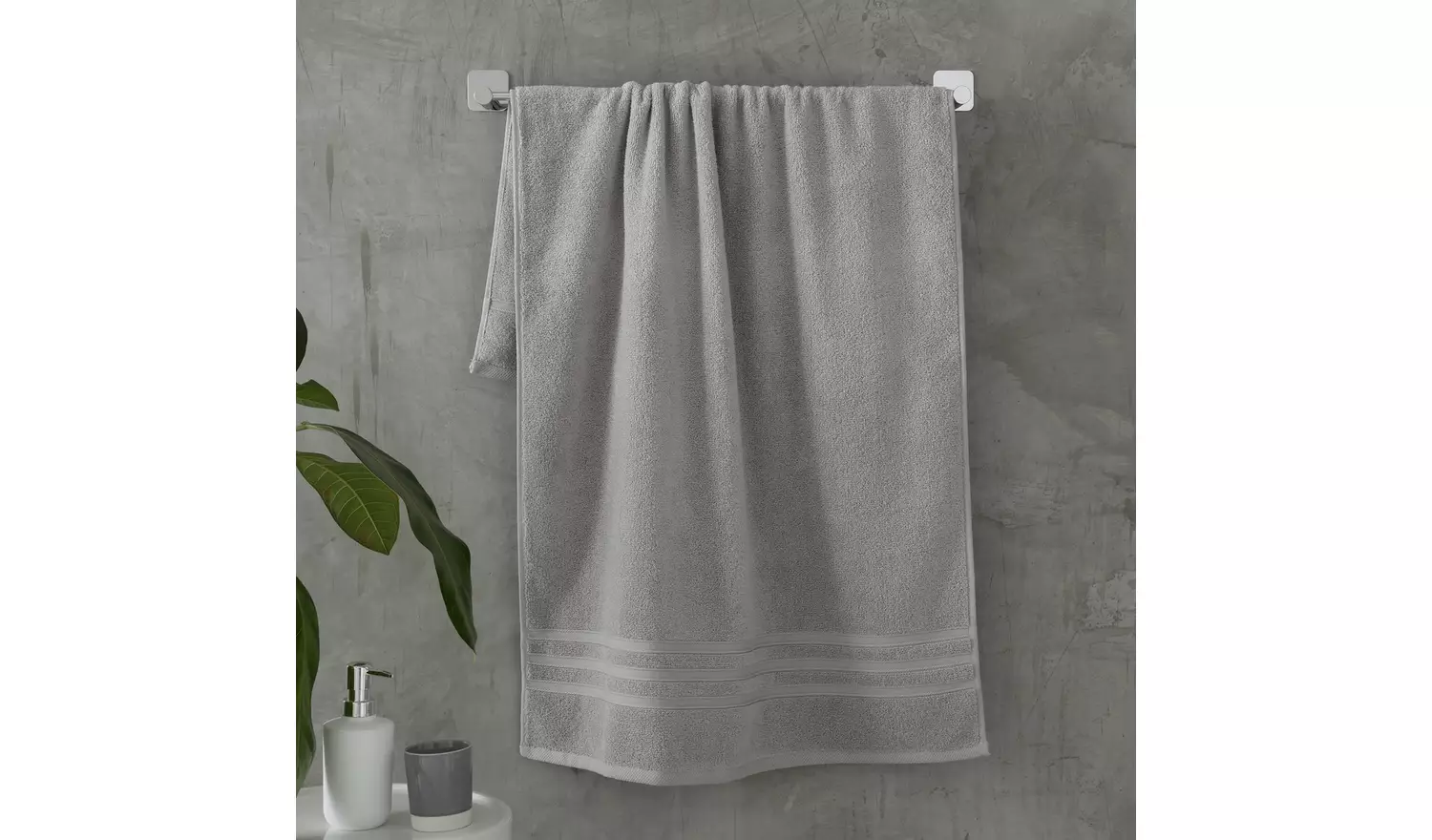 Catherine Lansfield Zero Twist Hand Towel - Silver