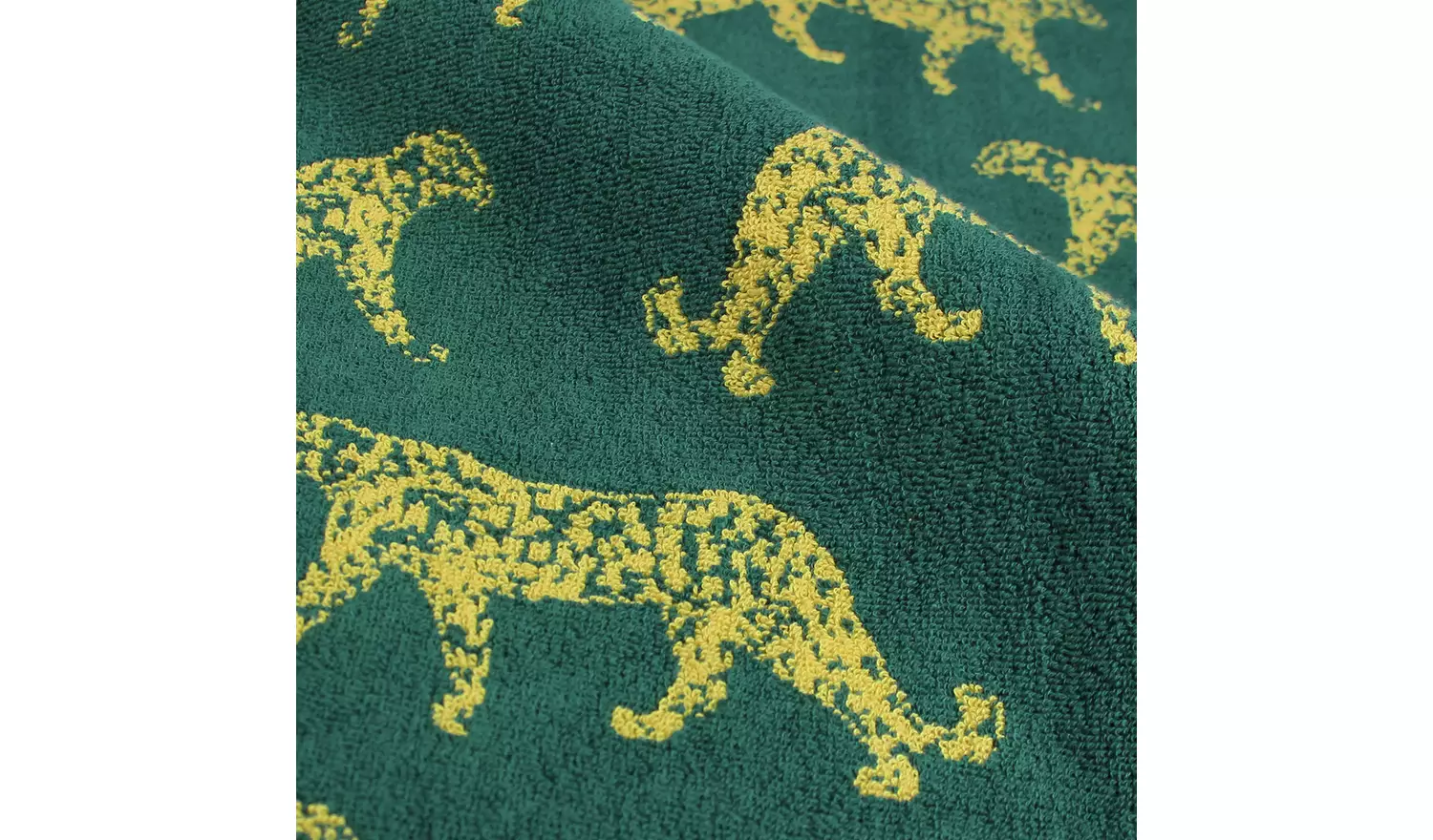 furn Turkish Cotton Leopard Patterned Hand Towel -Teal Green