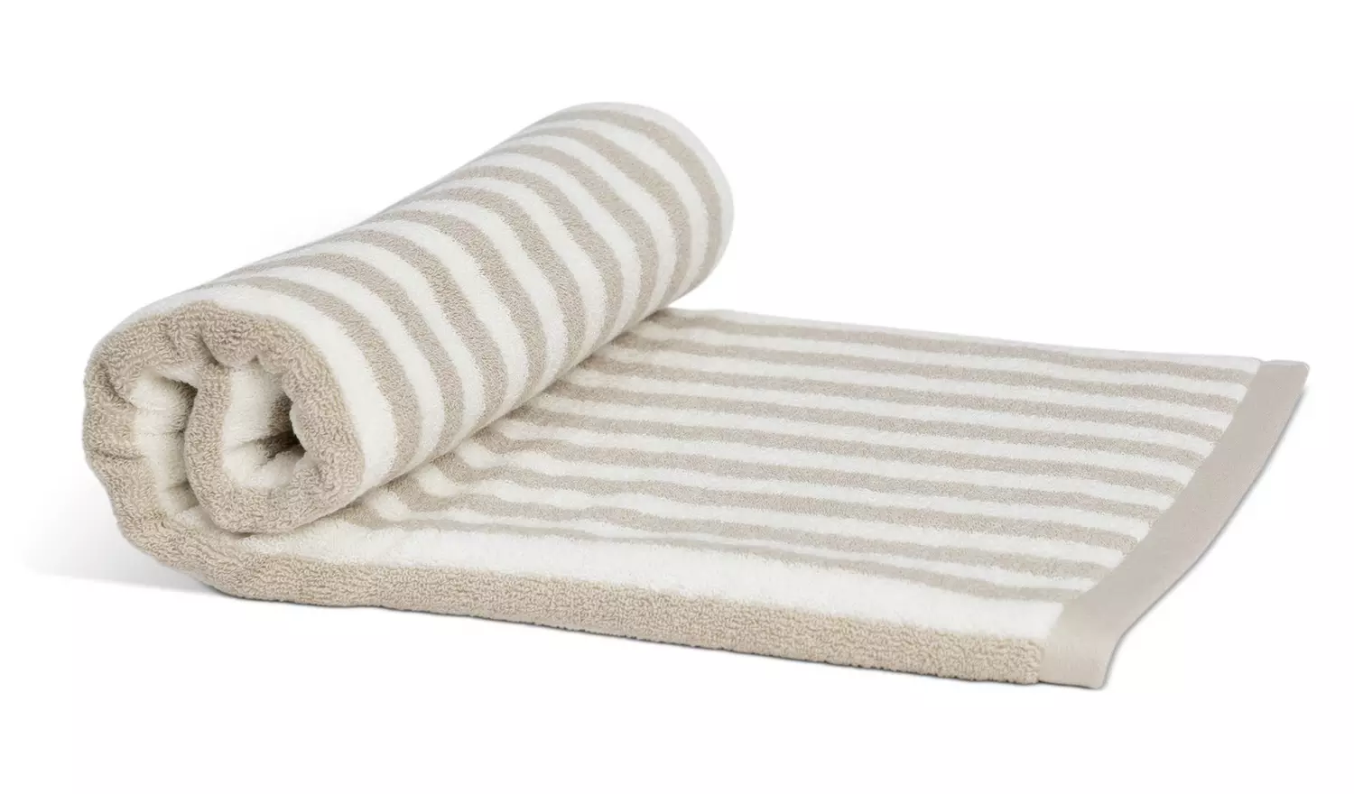 Habitat Neutral Stripe Bath Towel