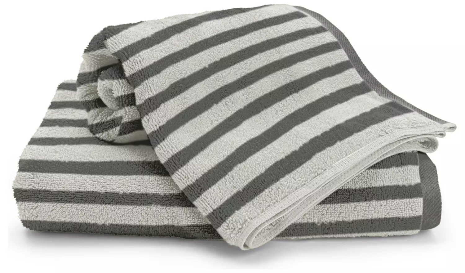 Habitat Grey Stripe 4 Piece Towel Bale