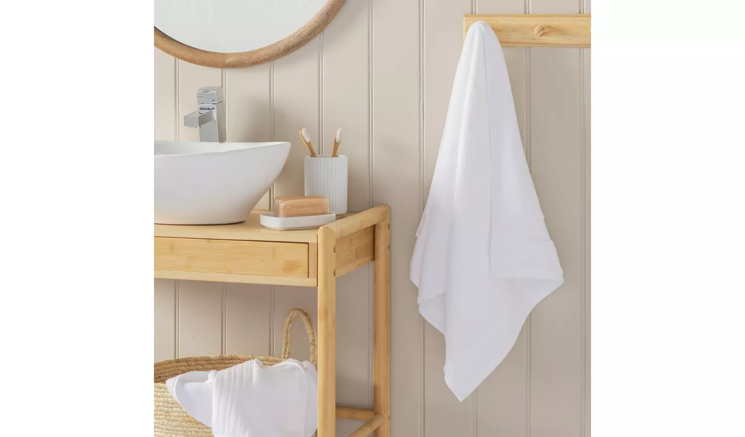 Habitat Egyptian Cotton Hand Towel - White