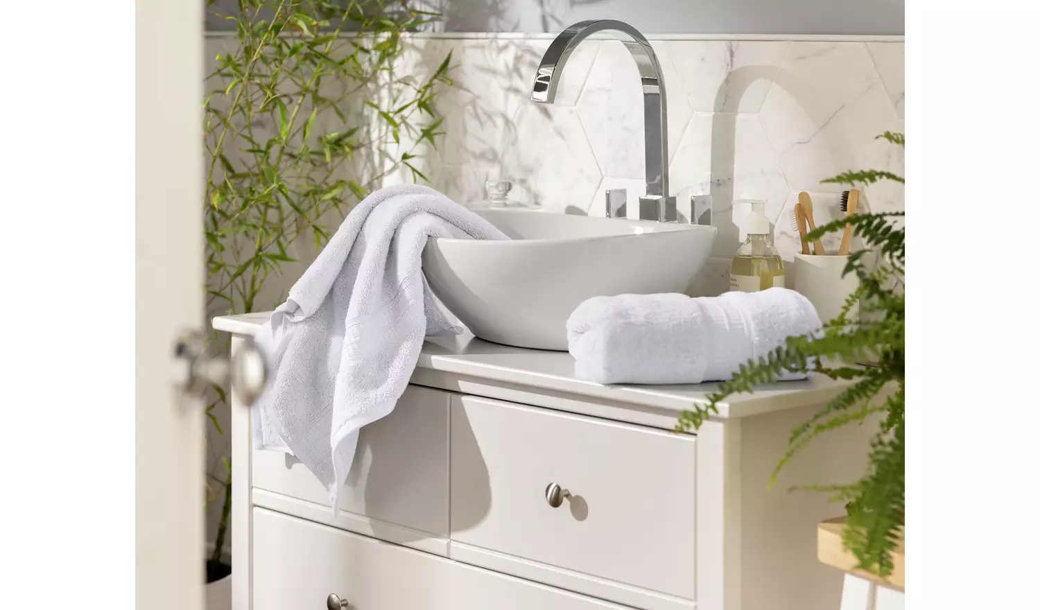 Habitat Luxury Lyocell 2 Pack Hand Towel - White