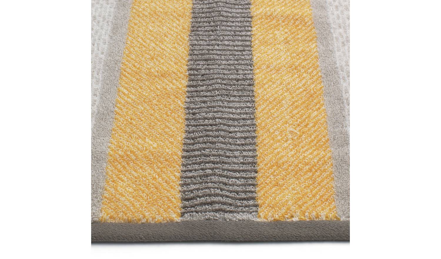 Habitat Horizontal Stripe Tufted Bath Towel - Mustard