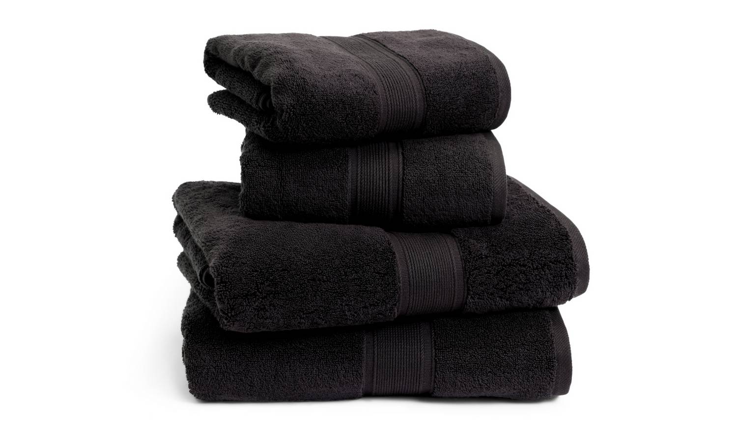 Habitat Cotton Supersoft 4 Piece Towel Bale - Black