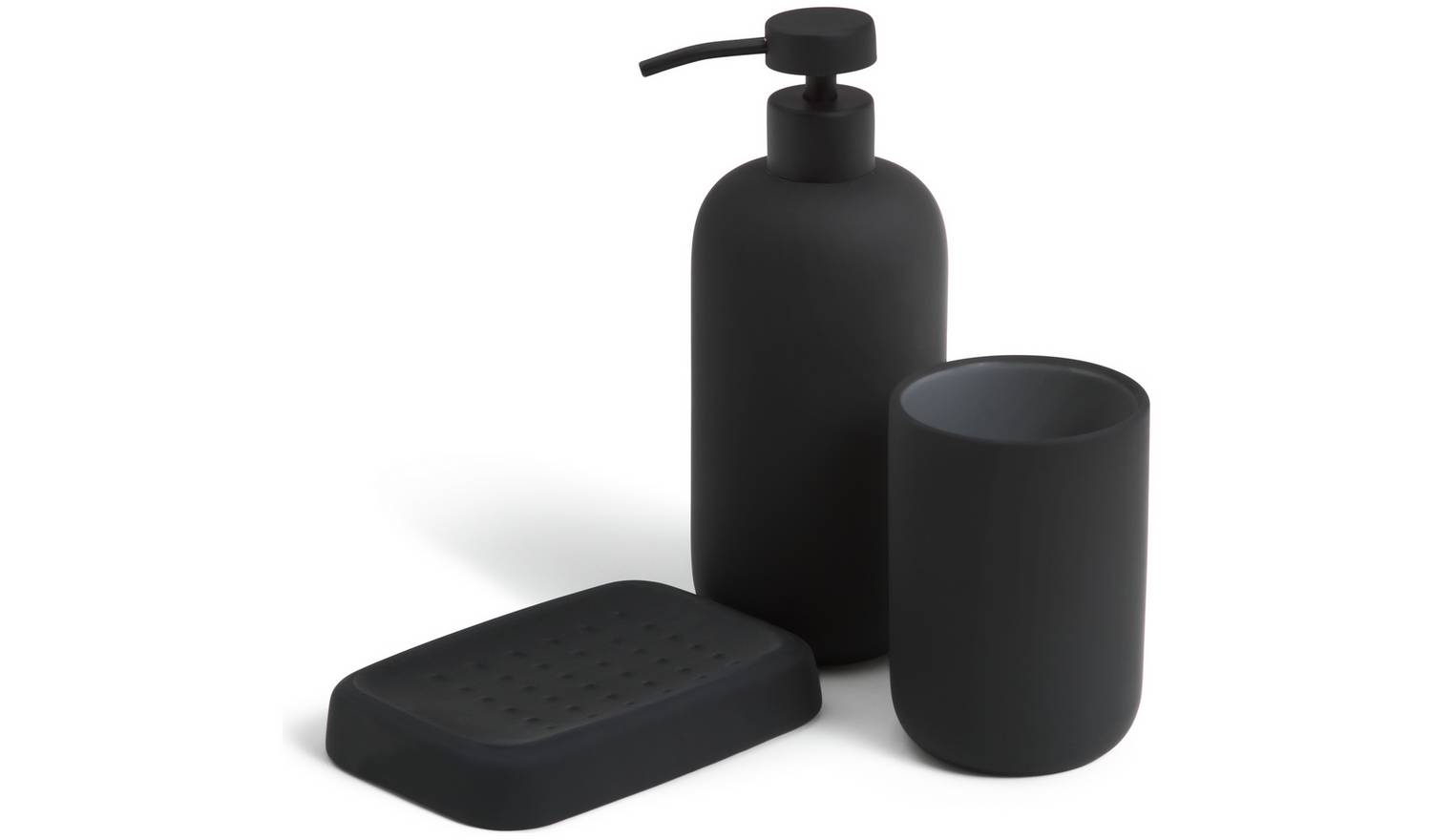 Habitat 3 Piece Soft Touch Accessory Set - Black