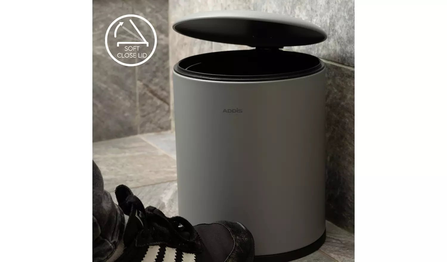 Addis 5 Litre Bathroom Pedal Bin - Grey