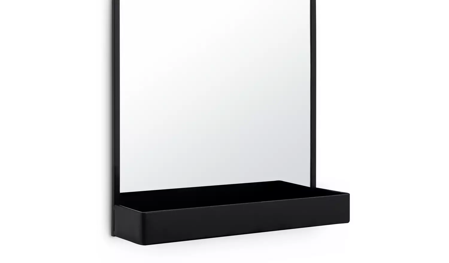 Innova Black Metal Square Mirror with Shelf - 65x40cm