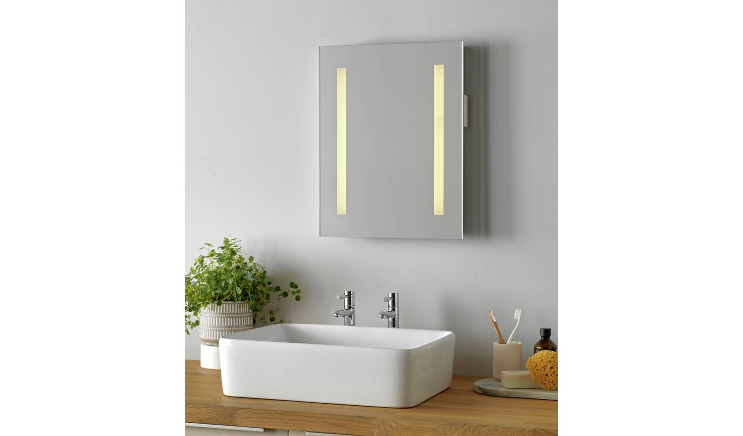 Argos Home Bathroom LED Demister Shaver Mirror - 50x40
