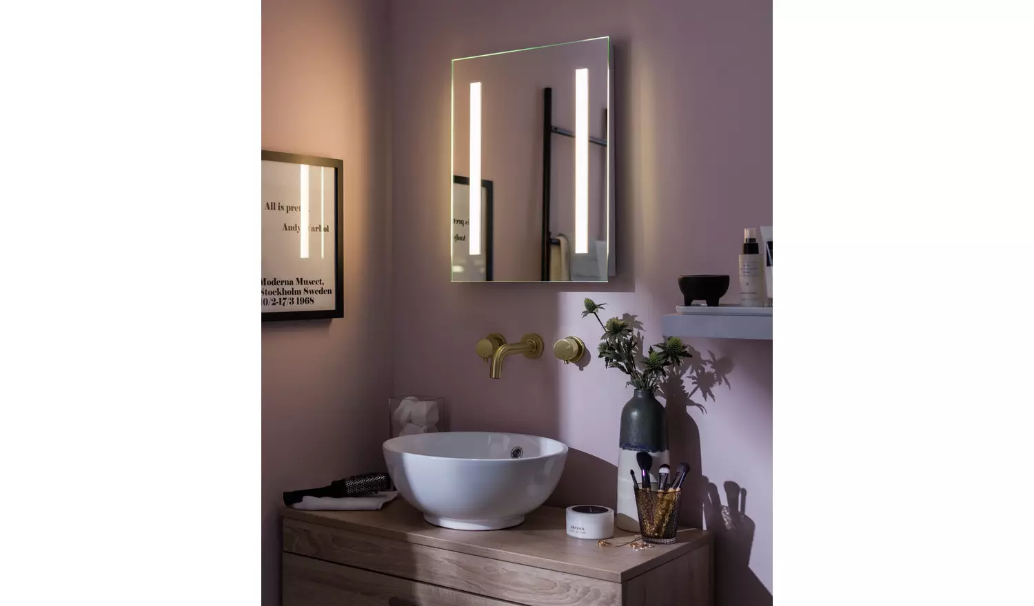 Argos Home Bathroom LED Demister Shaver Mirror - 50x40