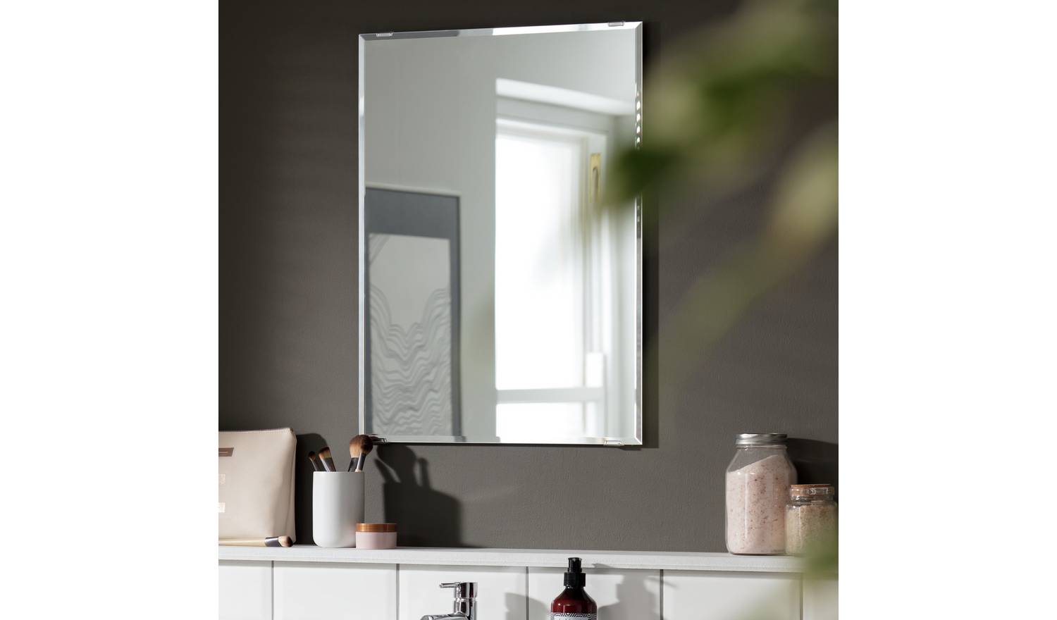 Argos Home Silver Bevelled Bathroom Wall Mirror - 60x45cm