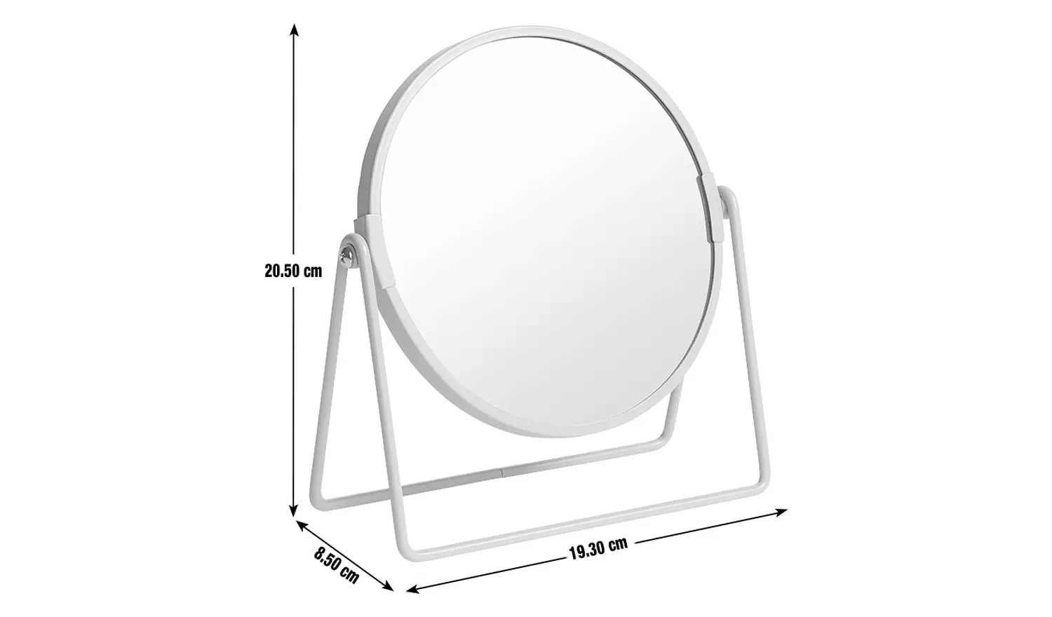 Argos Home Matt Grey Metal Round Swivel Mirror - 21x19cm