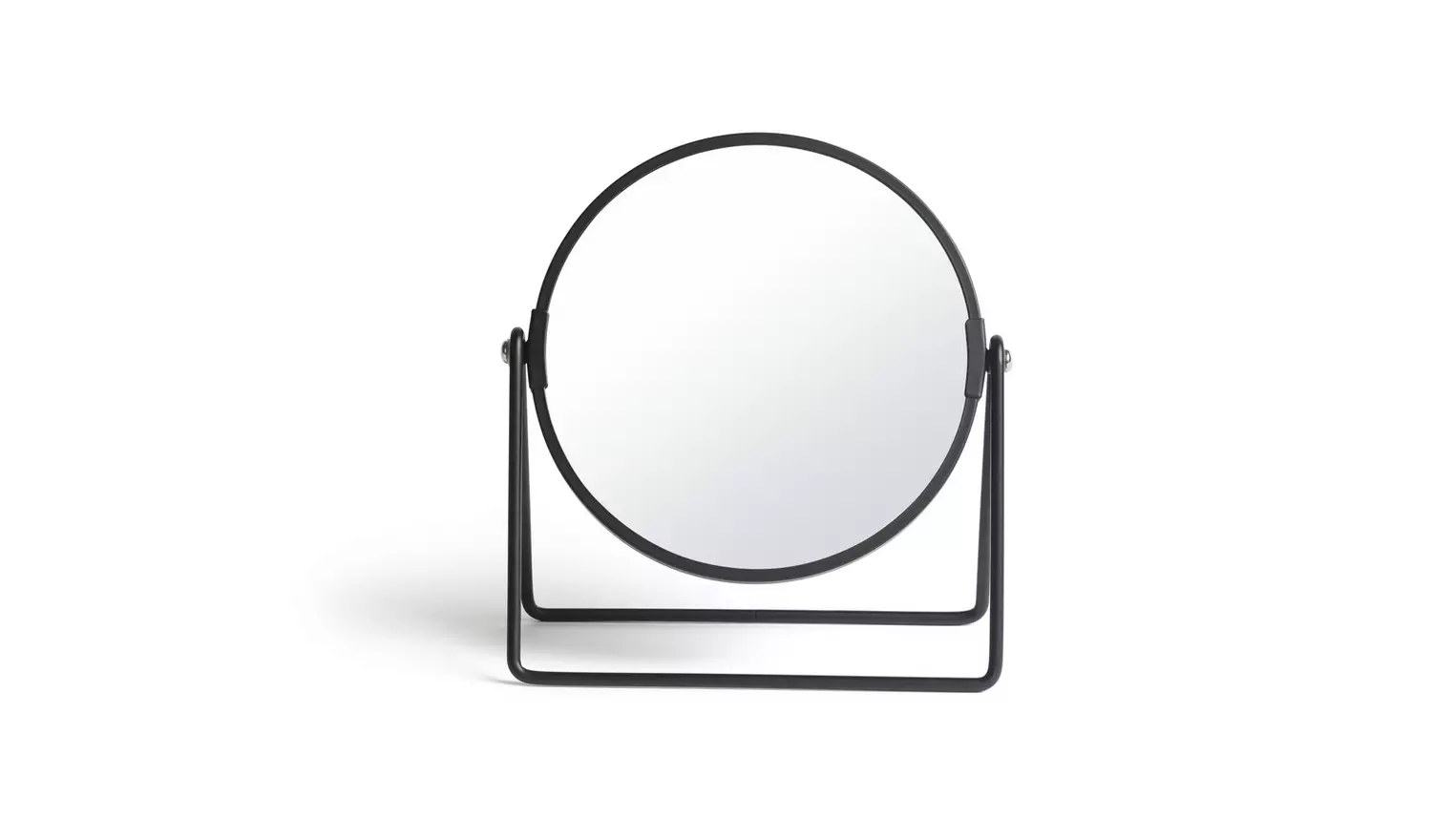 Habitat Matt Black Metal Round Swivel Mirror - 21x19cm