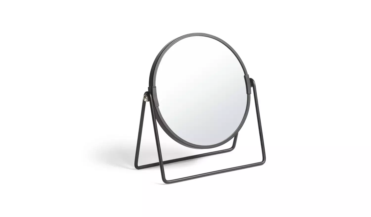 Habitat Matt Black Metal Round Swivel Mirror - 21x19cm