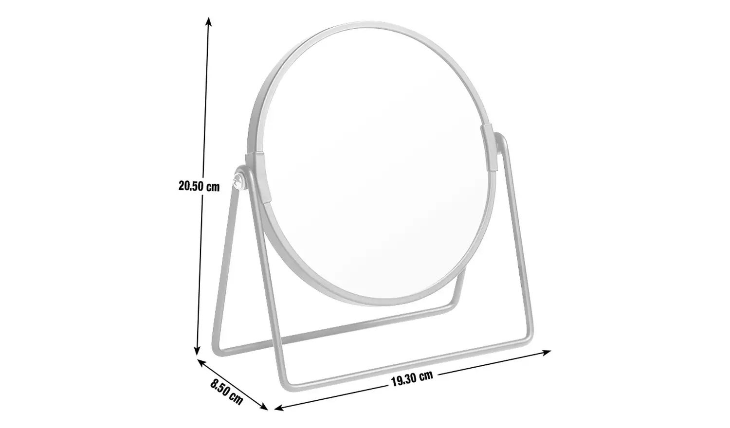 Habitat Matt Black Metal Round Swivel Mirror - 21x19cm