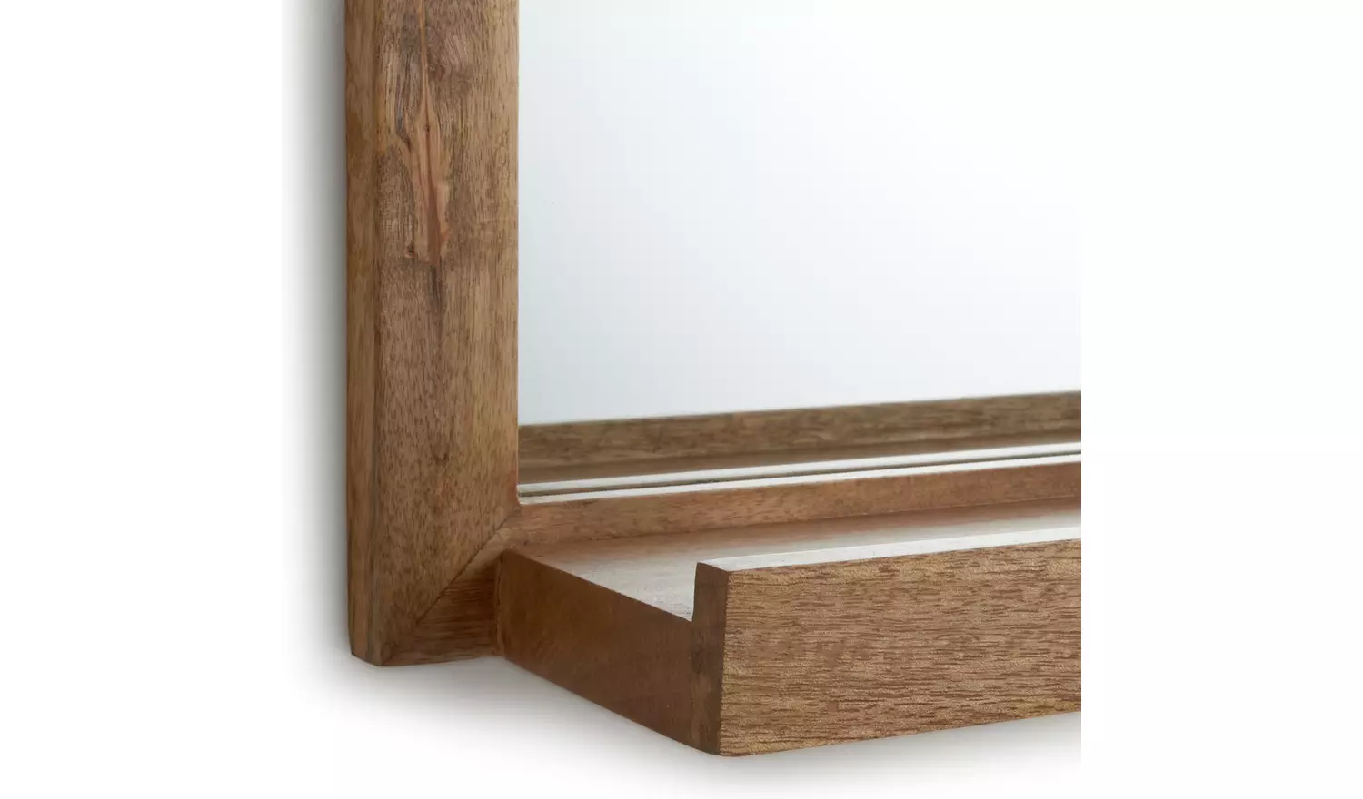 Habitat Mango Wood Bathroom Mirror with Shelf - 52x40cm